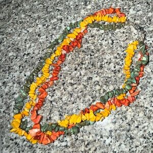 Colorful Hand-Beaded Necklace with Natural Stones